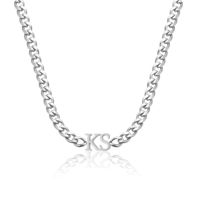 Gargantilla con Inicial y Cadena Cubana XL