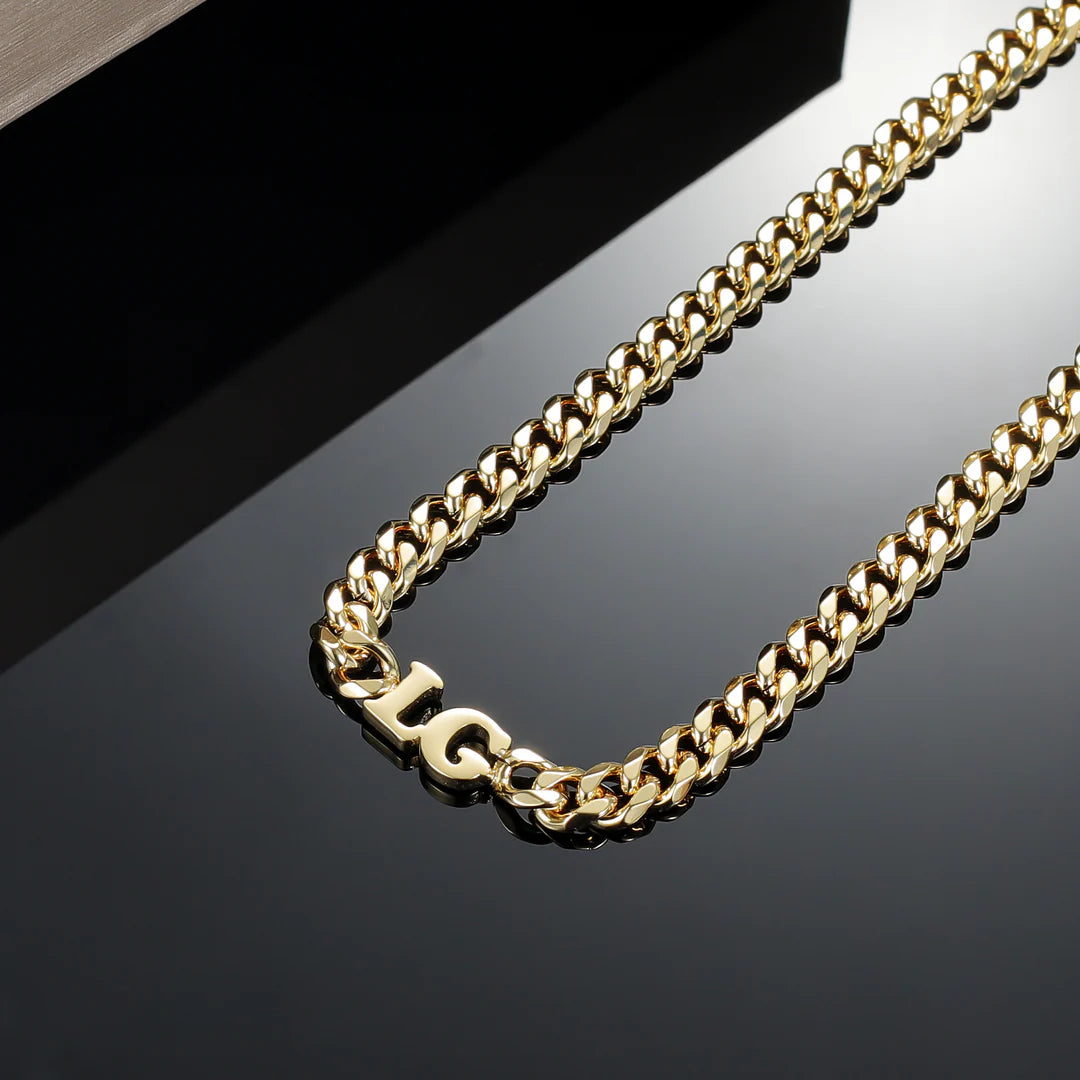 Gargantilla con Inicial y Cadena Cubana XL