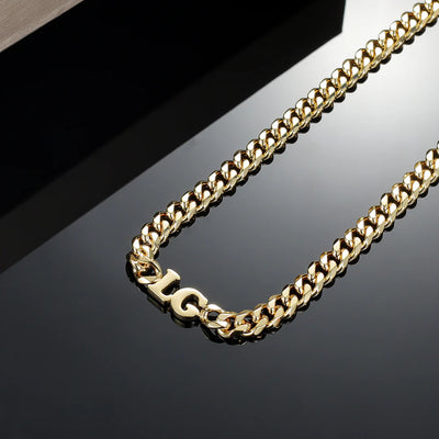 Gargantilla con Inicial y Cadena Cubana XL