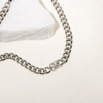 Gargantilla con Inicial y Cadena Cubana XL